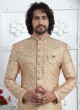 Regal Golden Thread Embroidered Sherwani For Men